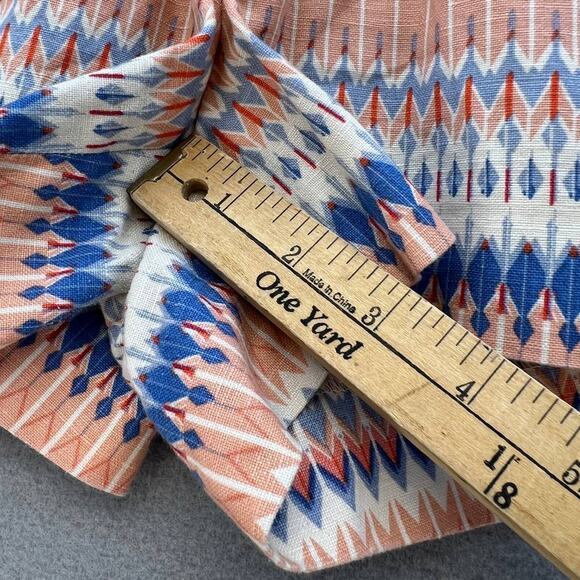 J. Crew Women's Shorts Size 10 Linen Blend Geometric Print Preppy - Picture 5 of 11